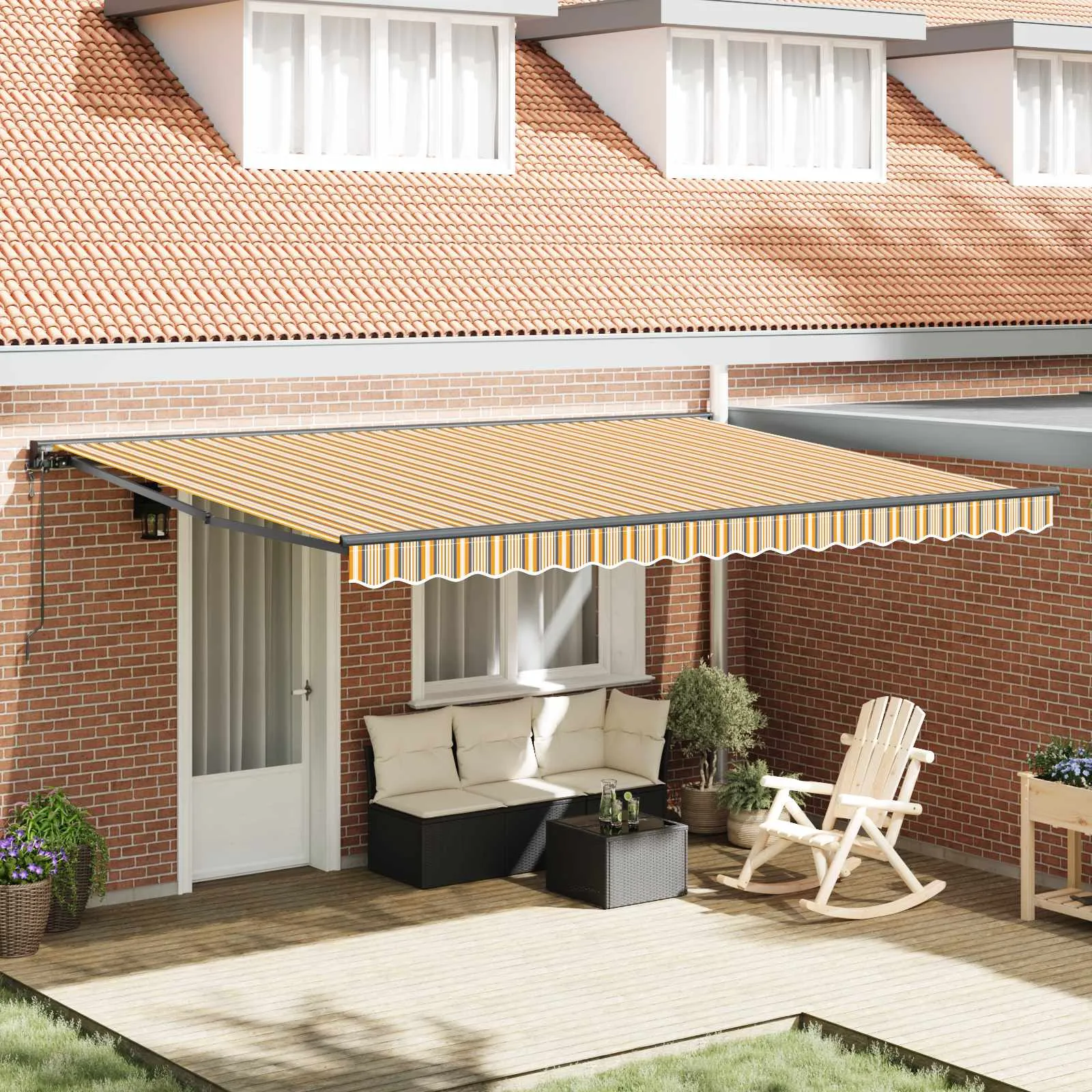 vidaXL Okvir tende Žuta i Siva 450 × 300 cm Poliester s PU premazom - Venlo