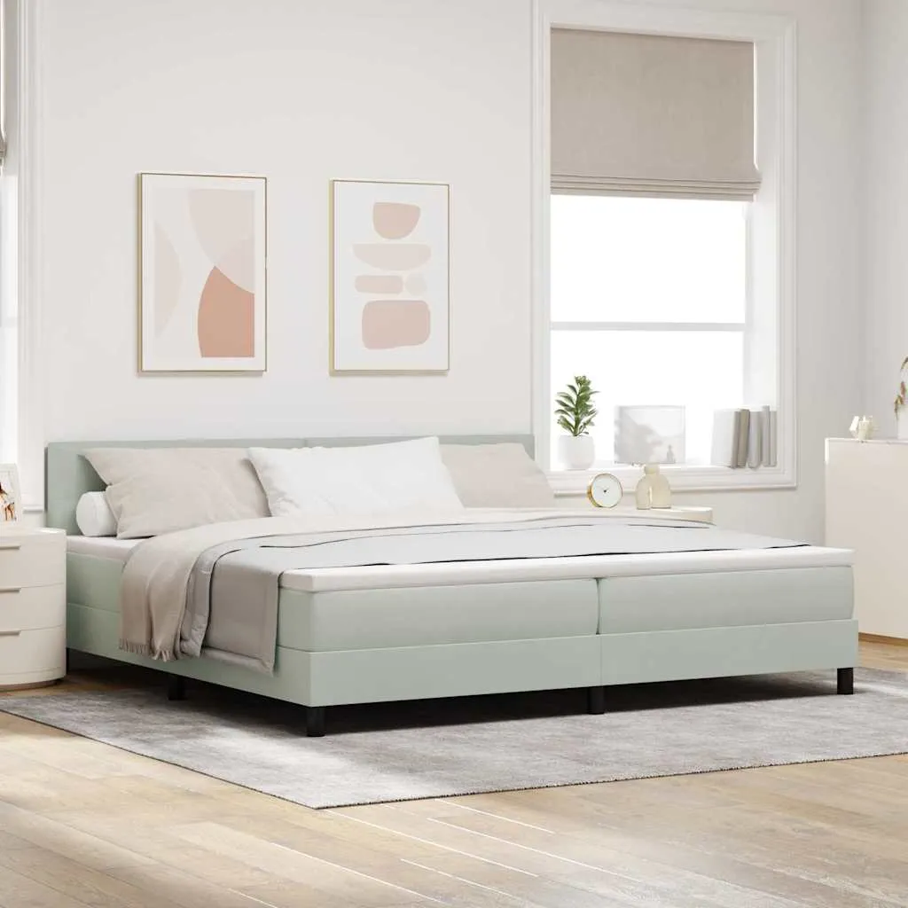 vidaXL Krevet s opruga kutije Svijetlo siva 200 x 200 cm Baršun - Venlo