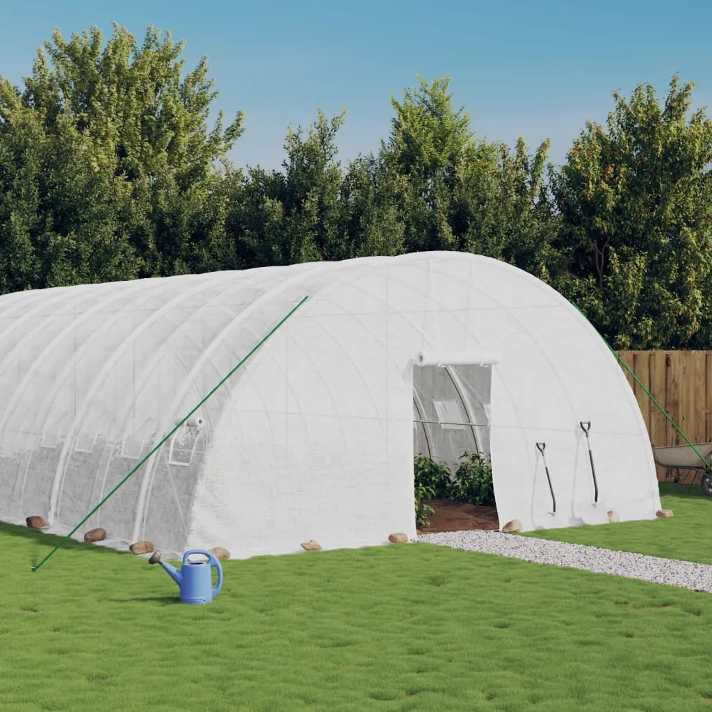 vidaXL Staklenik s čeličnim okvirom bijeli 144 m² 24 x 6 x 2,85 m - Venlo