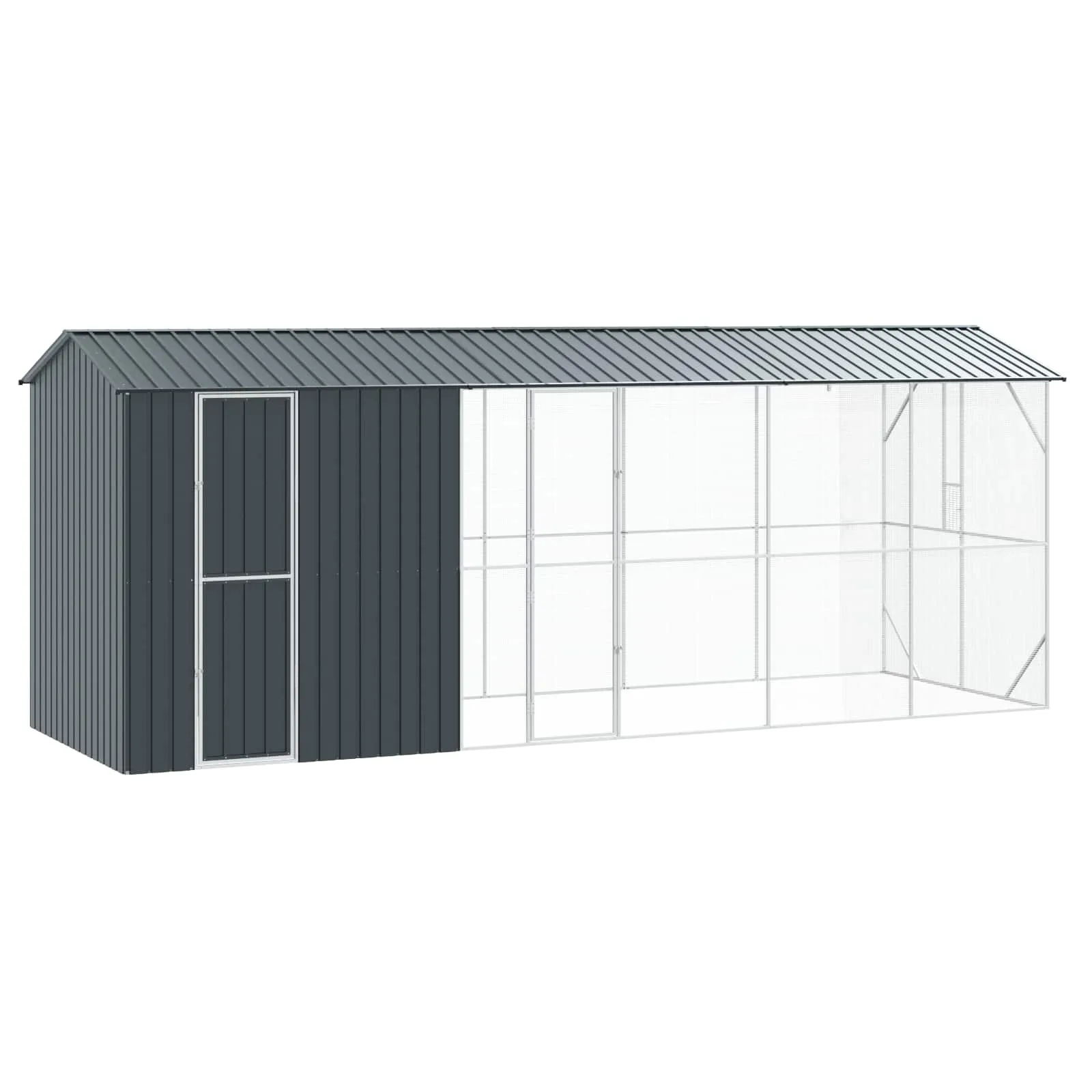 vidaXL Kavez za ptice Antracit 645 x 208 x 247 cm Cinkani čelik - Venlo