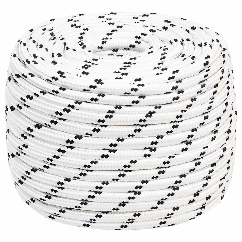 vidaxl pleteni brodski konop bijeli 12 mm x 25 m poliesterski - slika 1