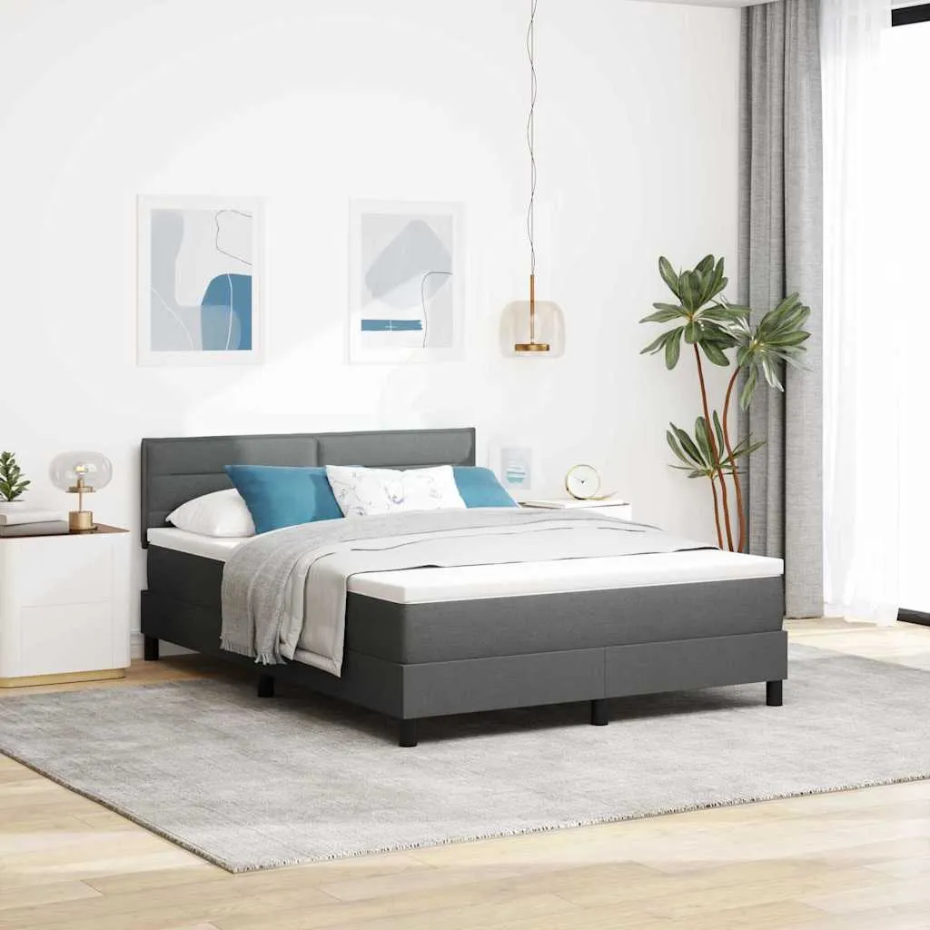 vidaXL Krevet s opruga kutije Tamno siva 140 x 200 cm tkanina - Venlo