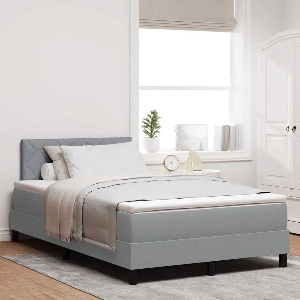 vidaXL Krevet s opruga kutije Svijetlo siva 120 x 190 cm tkanina - Venlo