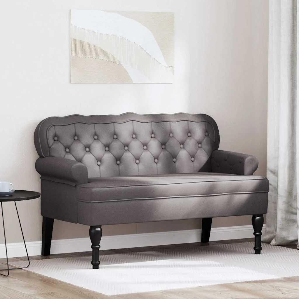 vidaXL Chesterfield klupa Siva 119,5 x 64,5 x 75 cm Lažna koža - Venlo