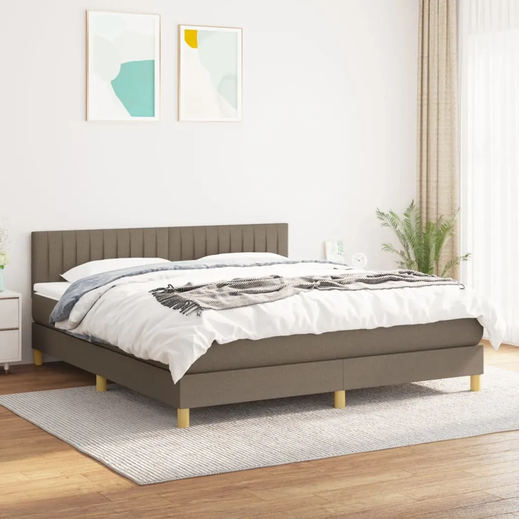 vidaXL Krevet s oprugama i madracem smeđesivi 180x200 cm tkanina - Venlo