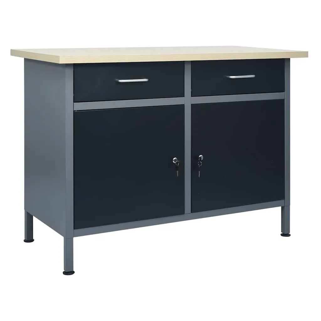 vidaxl radni stol crni 120 x 60 x 85 cm čelični - slika 1