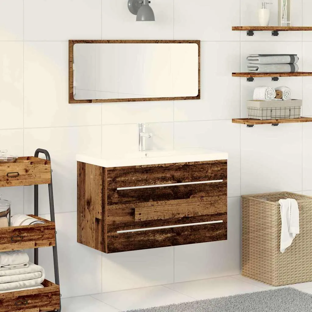 vidaXL Kupaonski ormarić za sudoper Zidne Staro drvo 80 x 38,5 x 48 cm - Venlo