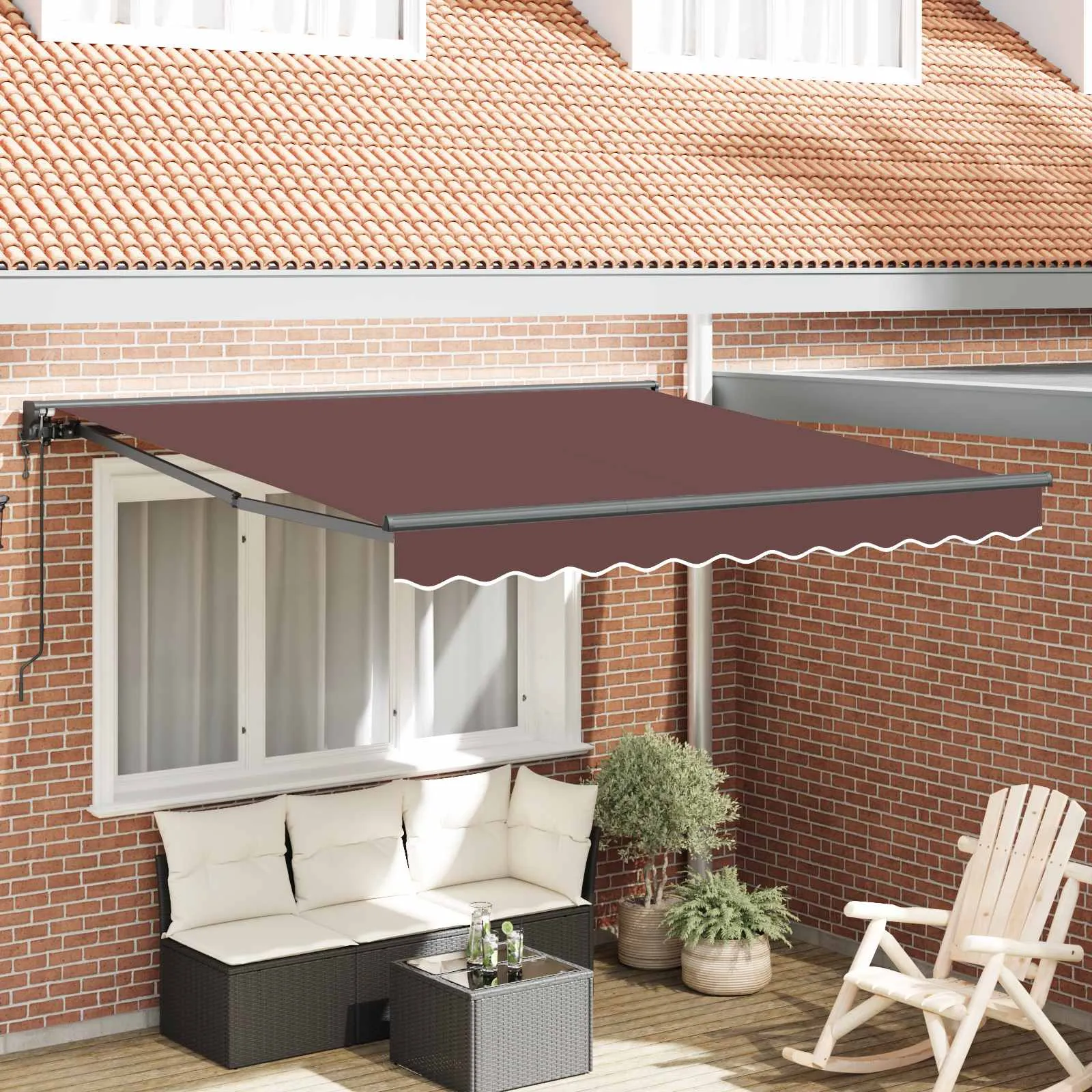 vidaXL Okvir tende Smeđa 300 x 250 cm Poliester s PU premazom - Venlo