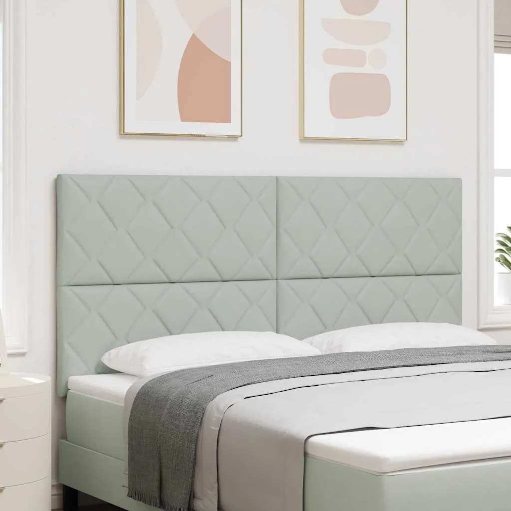vidaXL LED glava kreveta Svijetlo siva 180 cm Baršun - Venlo