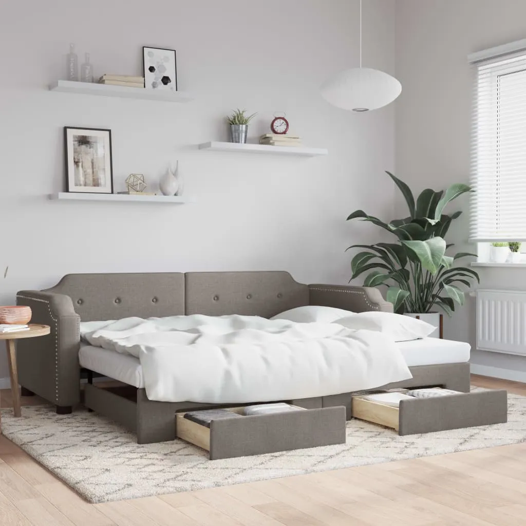 vidaXL Dnevni krevet na razvlačenje smeđesivi 80 x 200 cm od tkanine - Venlo