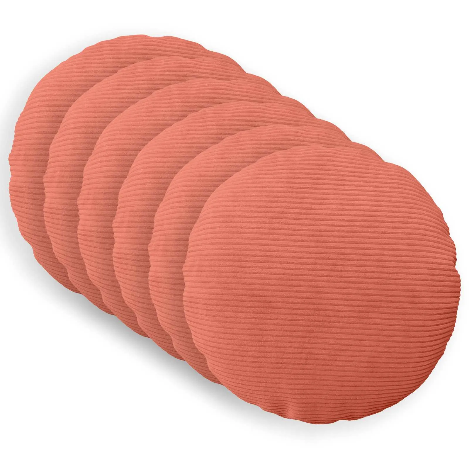 vidaxl presvlaka za jastuk 6 pcs heerlen crvena narančasta ø 30 cm - slika 1