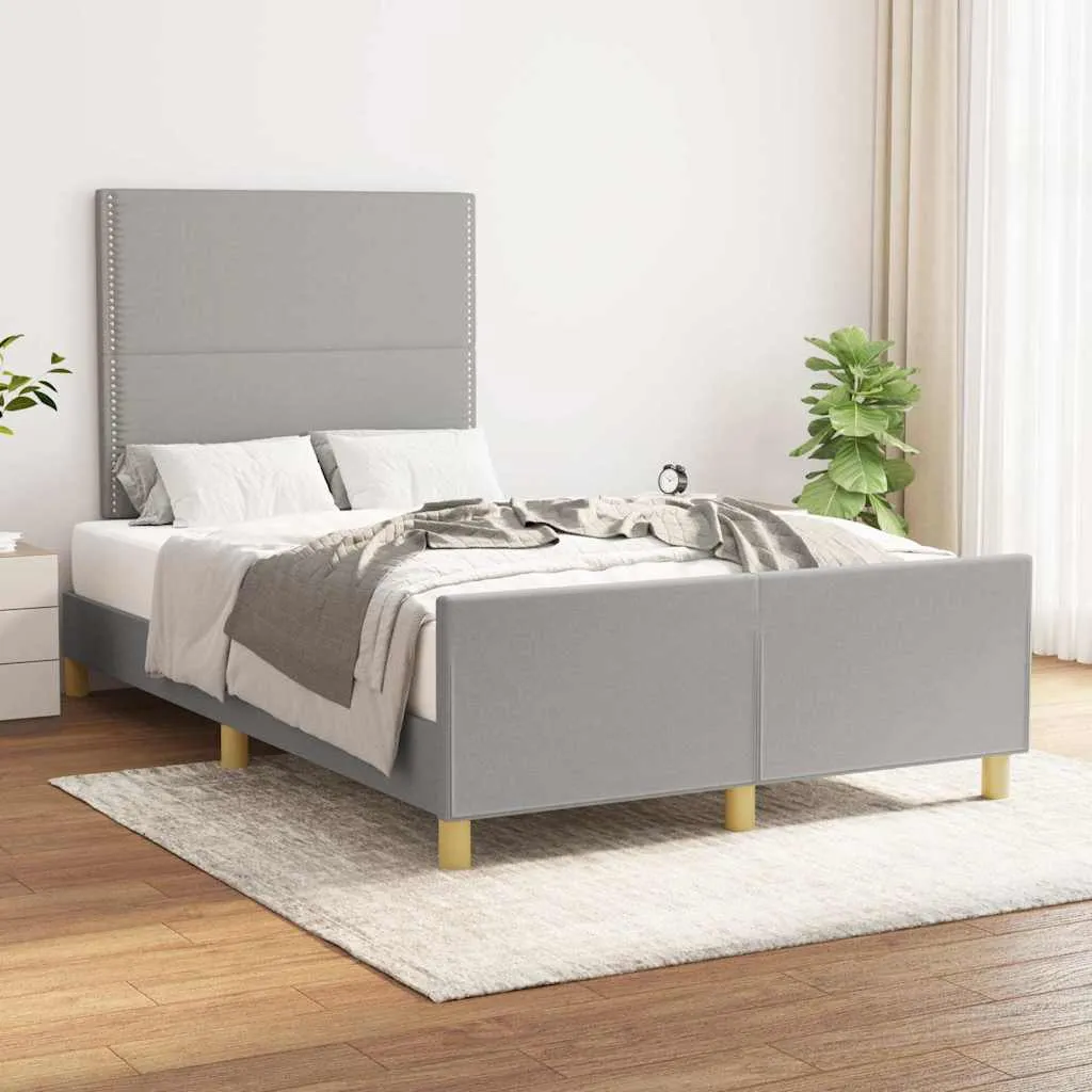 vidaXL Okvir kreveta bez madraca svjetlosivi 120 x 200 cm od tkanine - Venlo