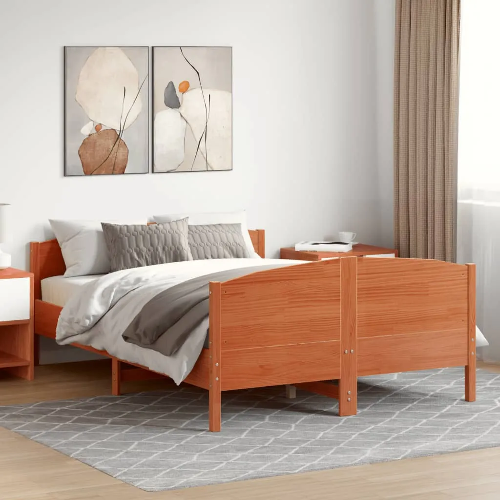 vidaXL Okvir kreveta bez madraca voštano smeđi 150x200 cm od borovine - Venlo