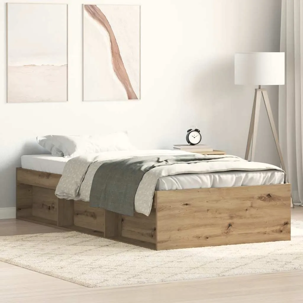 vidaxl okvir kreveta bez madraca boja hrasta artisan 90x200 cm - slika 1