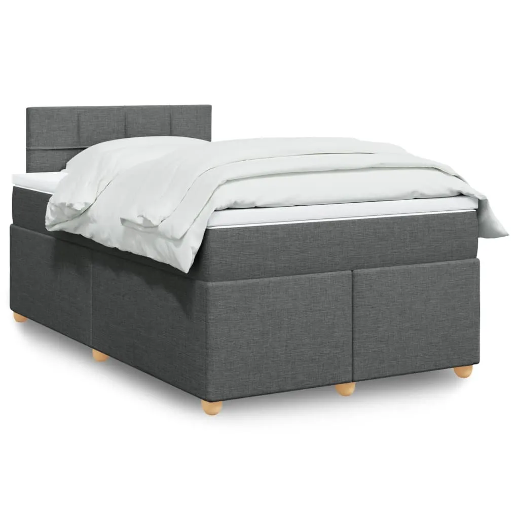 vidaxl krevet box spring s madracem tamnosivi 120 x 190 cm tkanina - slika 1
