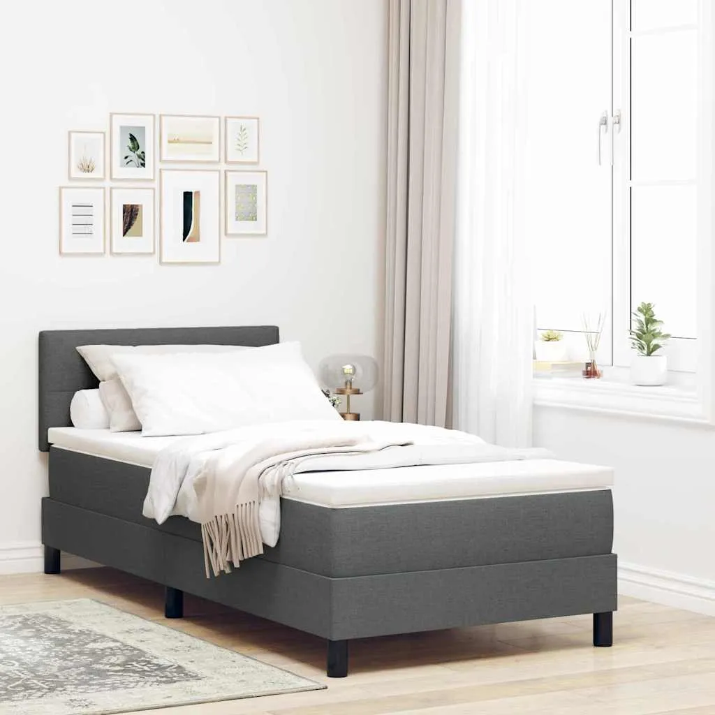 vidaXL Krevet s opruga kutije Tamno siva 80 x 200 cm tkanina - Venlo