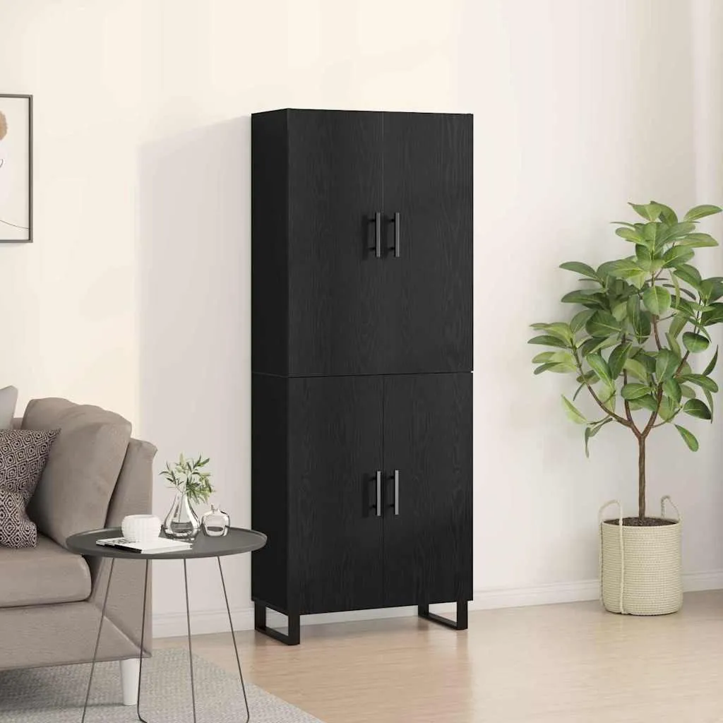 vidaXL Highboard 2 kom. Crni hrast 69,5 x 34 x 180 cm - Venlo