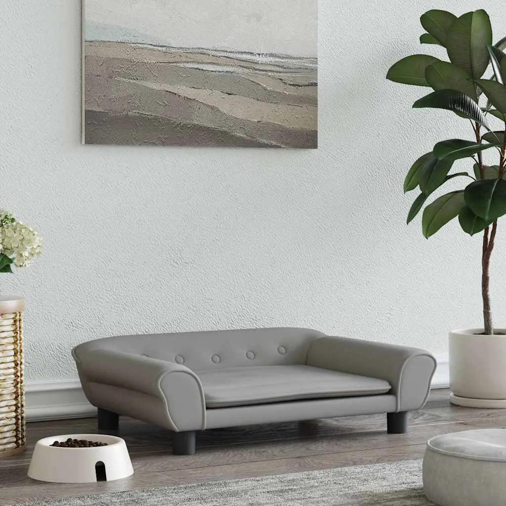 vidaXL Krevet za pse svjetlosivi 70 x 48 x 22 cm baršunasti - Venlo