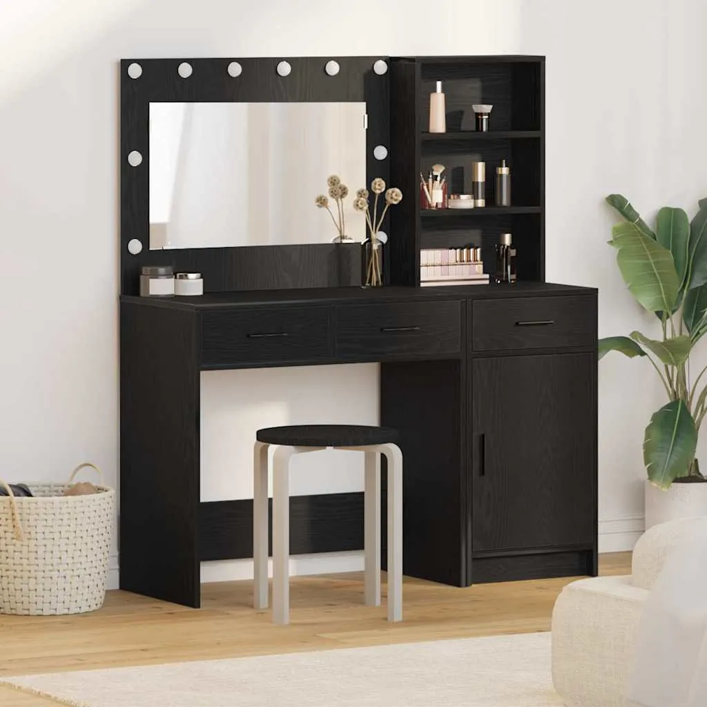 vidaXL Toaletni stol 2 kom. Crna 78,5 x 41 x 135 cm Konstruirano drvo - Venlo