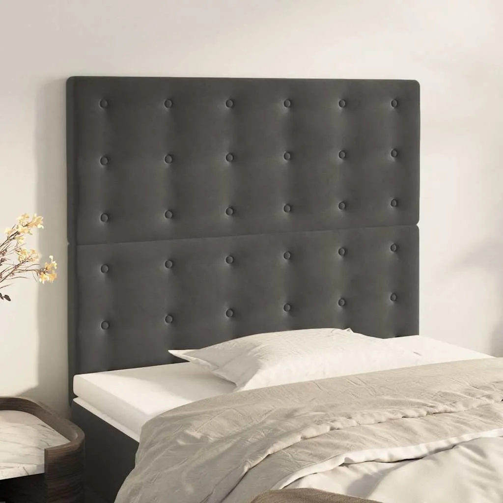 vidaXL Uzglavlje tamno sivo 90x5x118/128 cm baršunasto - Venlo