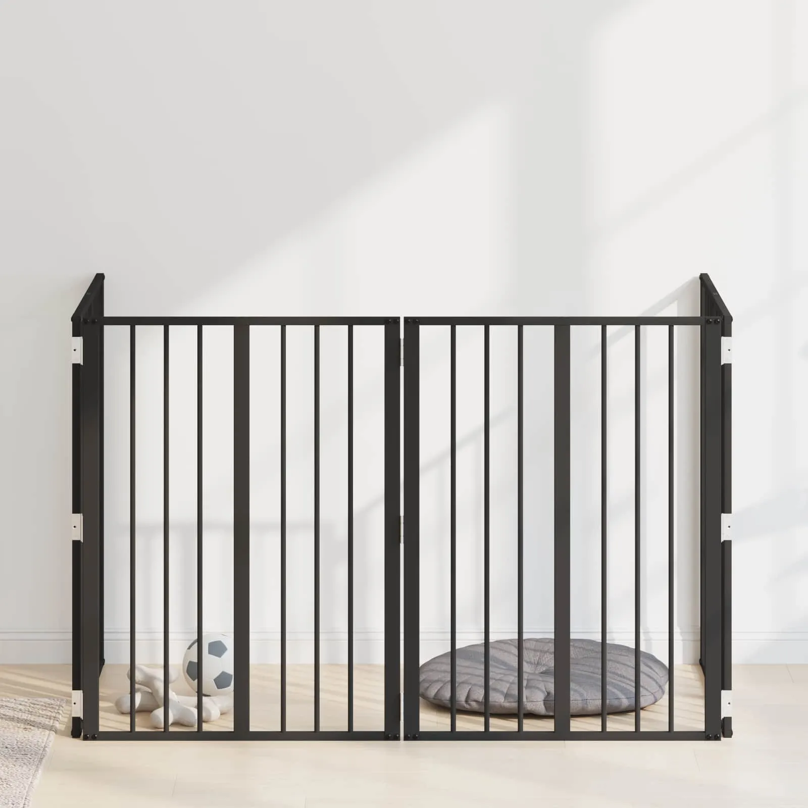 vidaxl vrata za pse 4 kom. crna 60 x 80 cm pocinčani čelik - slika 1