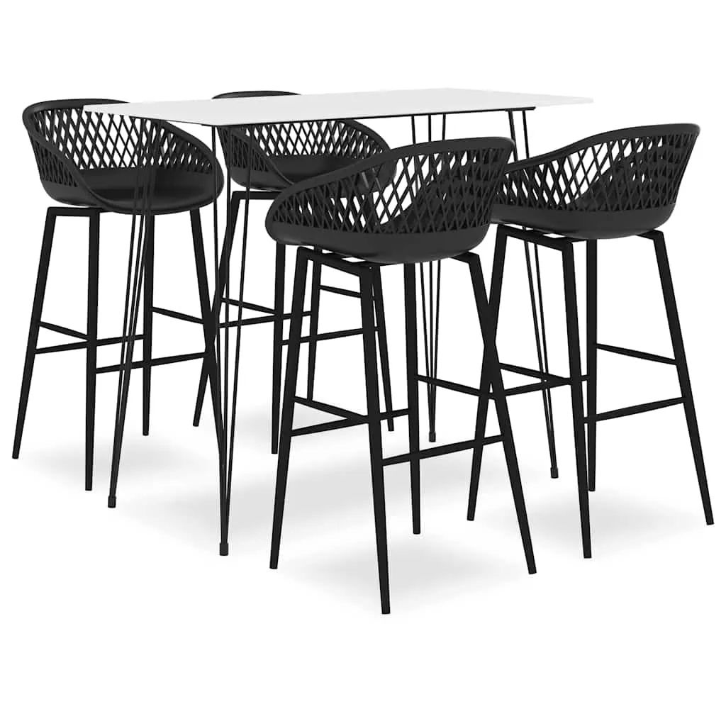 vidaXL 5-dijelni barski set bijelo-crni - Venlo