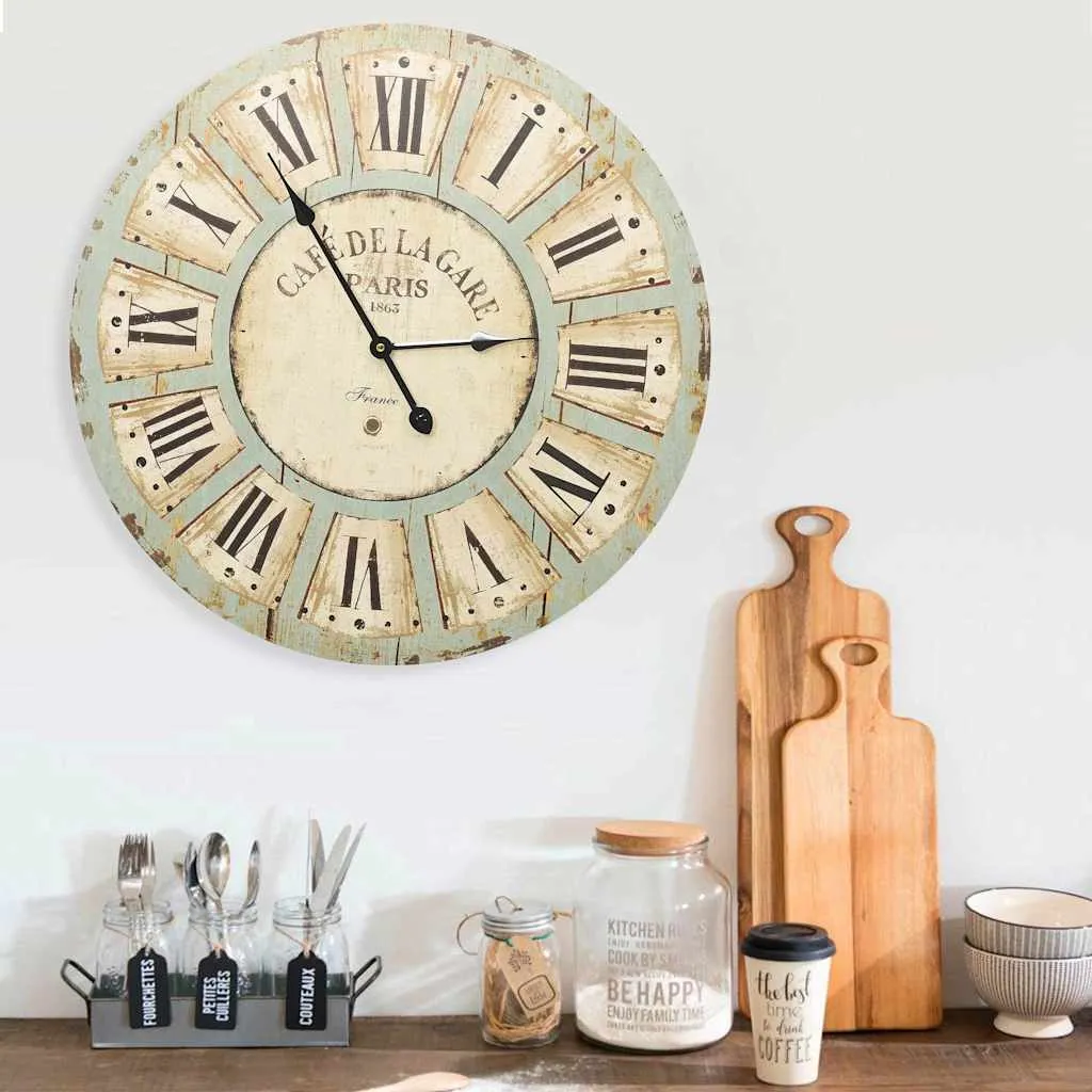 vidaxl 325183 wall clock multicolour 60 cm mdf - slika 1