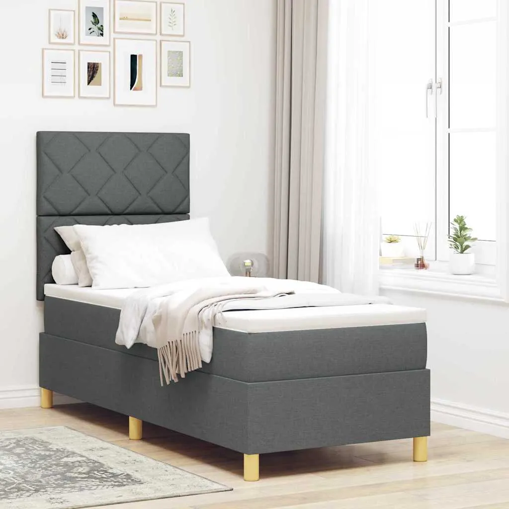 vidaXL Krevet s opruga kutije Tamno siva 80 x 200 cm tkanina - Venlo