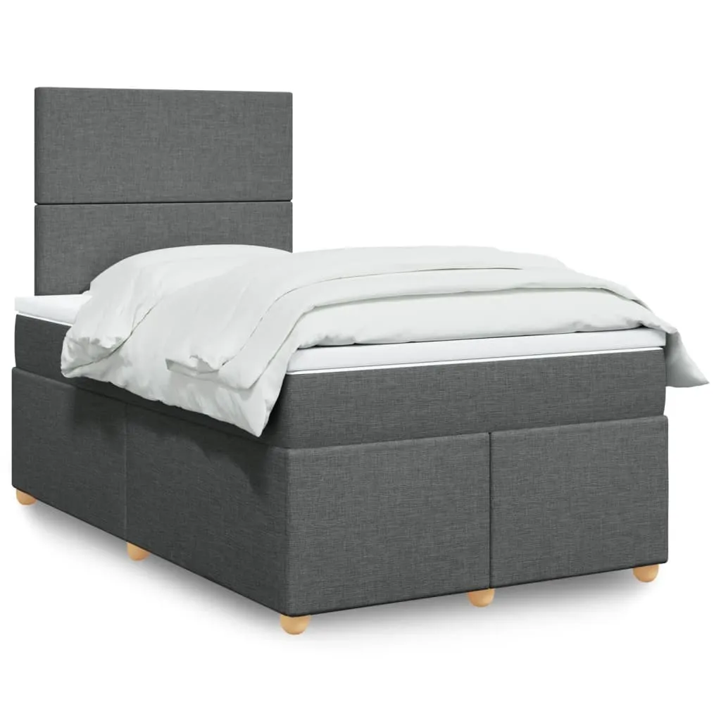 vidaxl krevet box spring s madracem tamnosivi 120 x 190 cm tkanina - slika 1