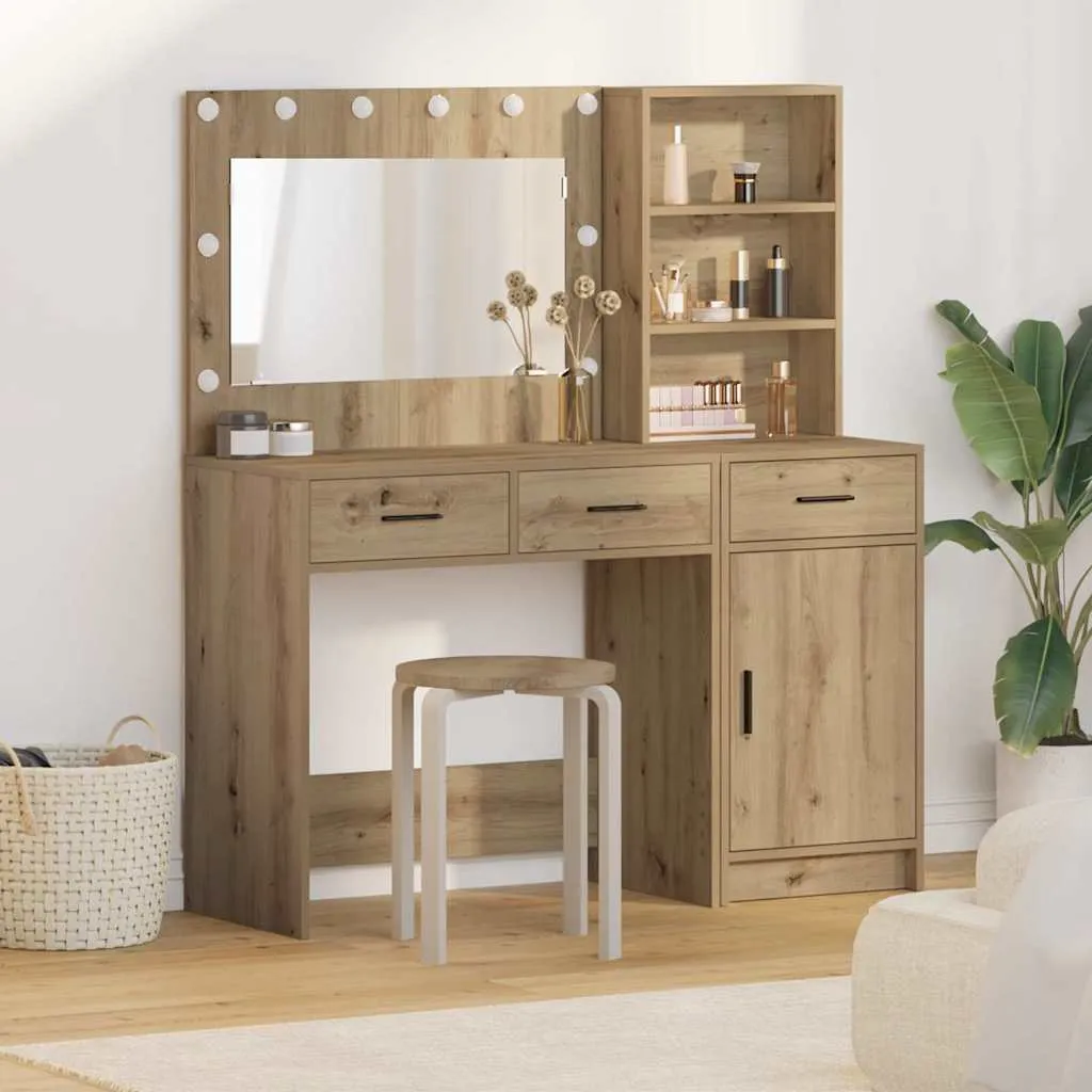 vidaXL Toaletni stol 2 kom. Smeđa 78,5 x 41 x 135 cm Konstruirano drvo - Venlo