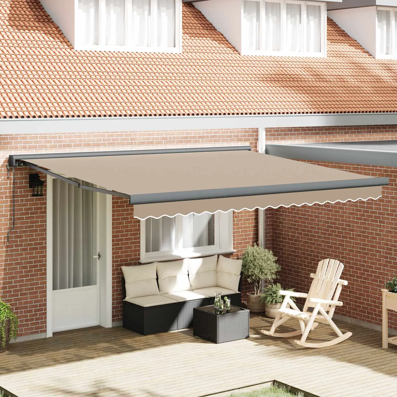 vidaXL Povlačivi tende Bež 400 × 300 cm Tkanina i Metal - Venlo