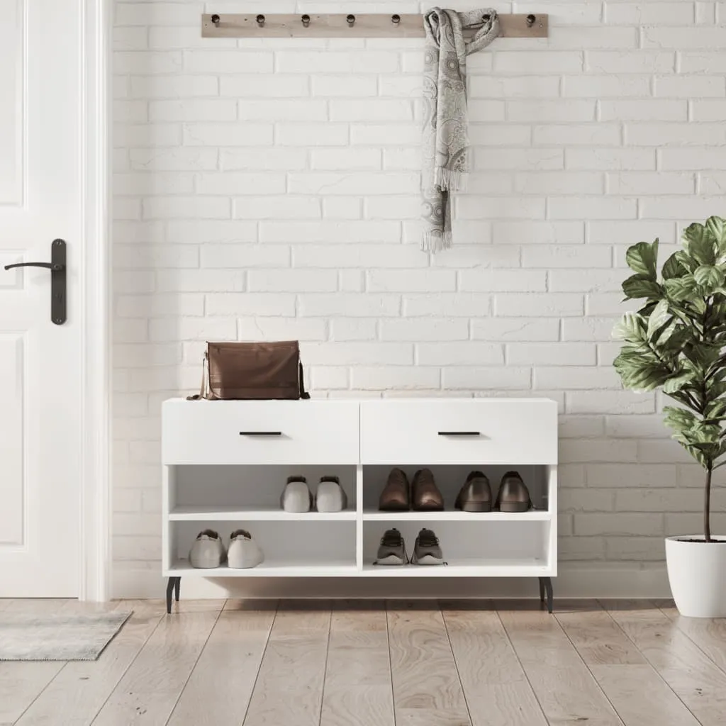 vidaXL Klupa za cipele sjajna bijela 102x35x55 cm konstruirano drvo - Venlo
