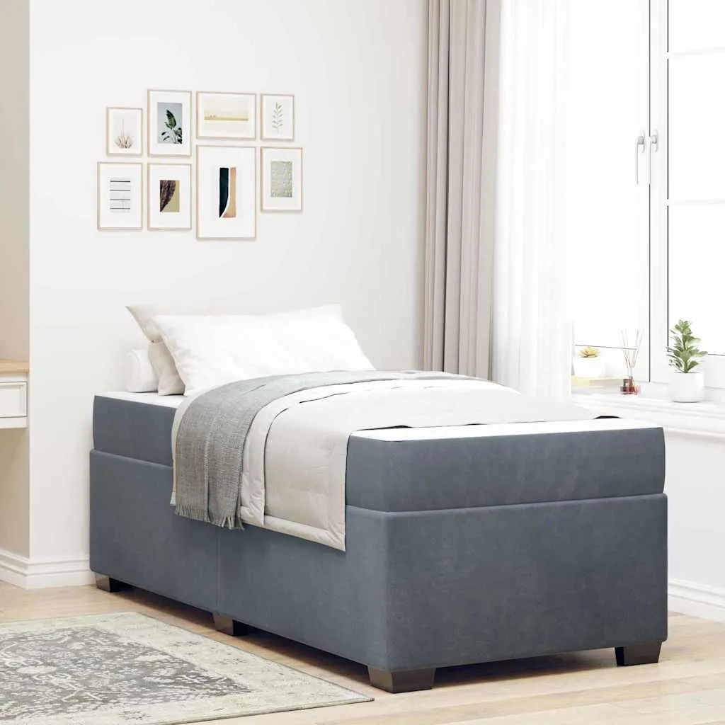 vidaXL Krevetna konstrukcija s madracem Tamno siva 90 x 190 cm tkanina - Venlo
