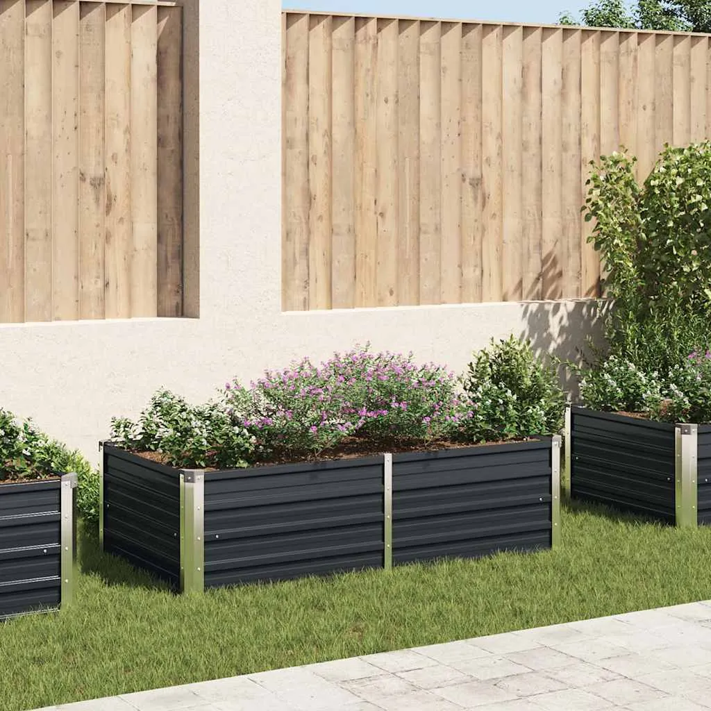 vidaXL Povišena vrtna gredica 160x80x45 cm pocinčani čelik antracit - Venlo
