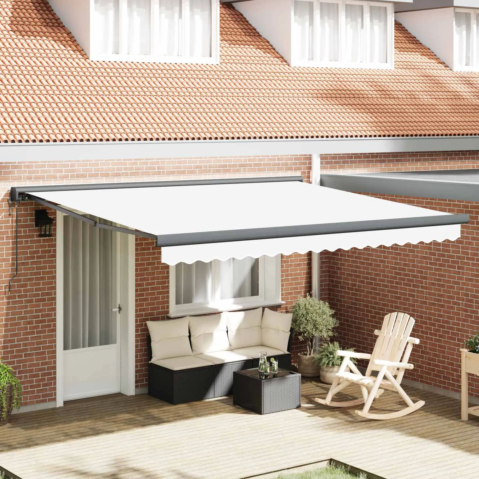 vidaXL Povlačivi tende Bijela 400 × 300 cm Tkanina i Metal - Venlo