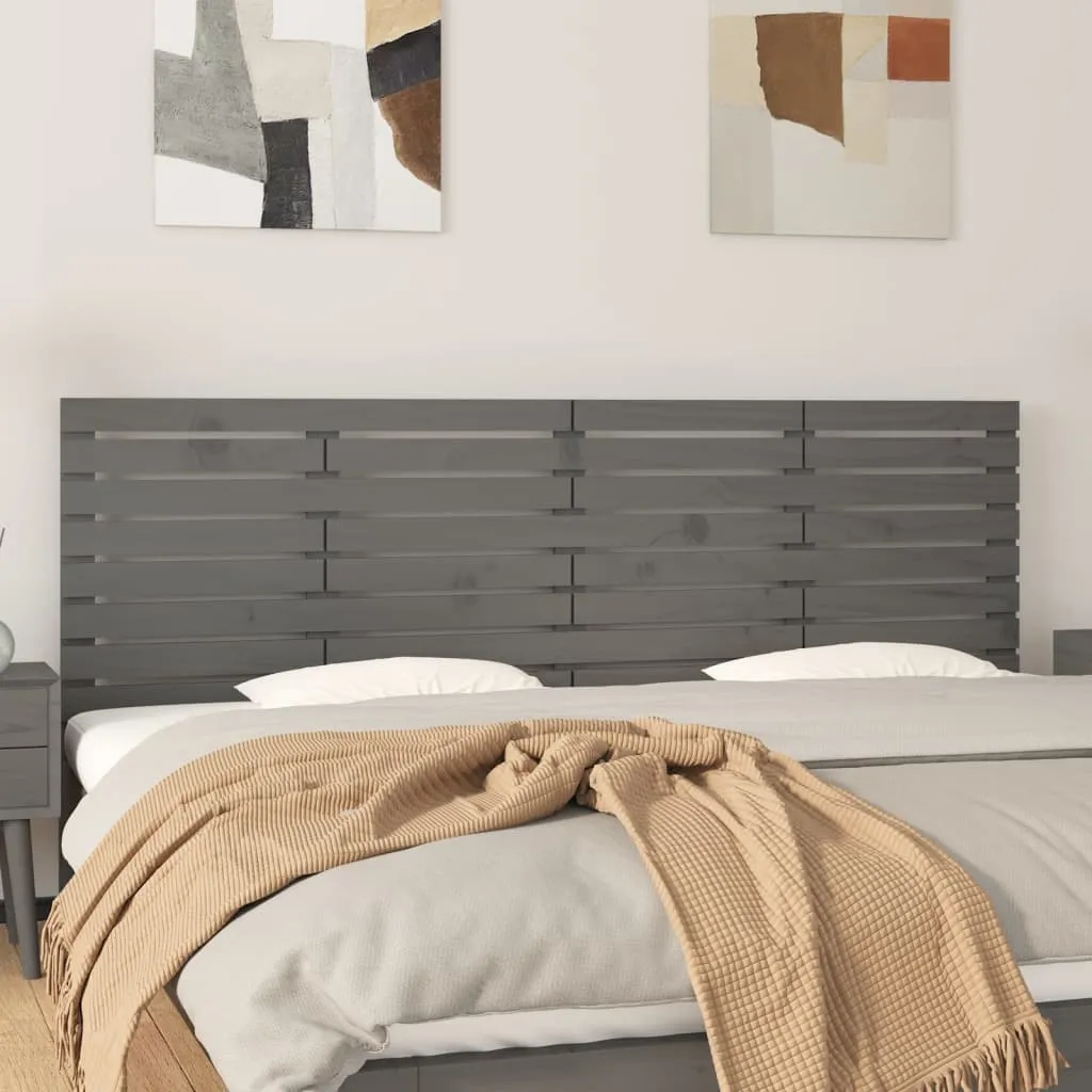 vidaXL Zidno uzglavlje sivo 206x3x63 cm od masivne borovine - Venlo