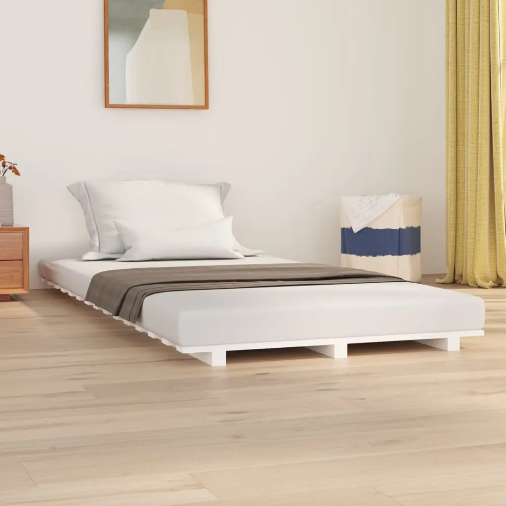 vidaXL Okvir za krevet bijeli 90 x 190 cm od masivne borovine - Venlo
