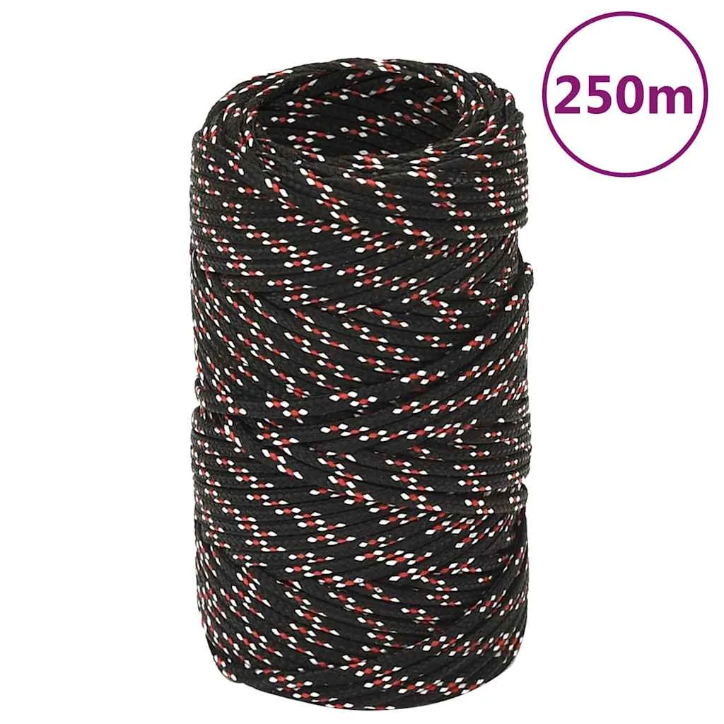vidaxl brodski konop crni 2 mm 250 m od polipropilena - slika 1