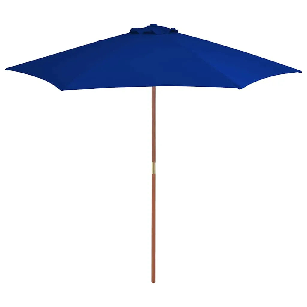 vidaXL Vrtni suncobran s drvenim stupom 270 cm plavi - Venlo