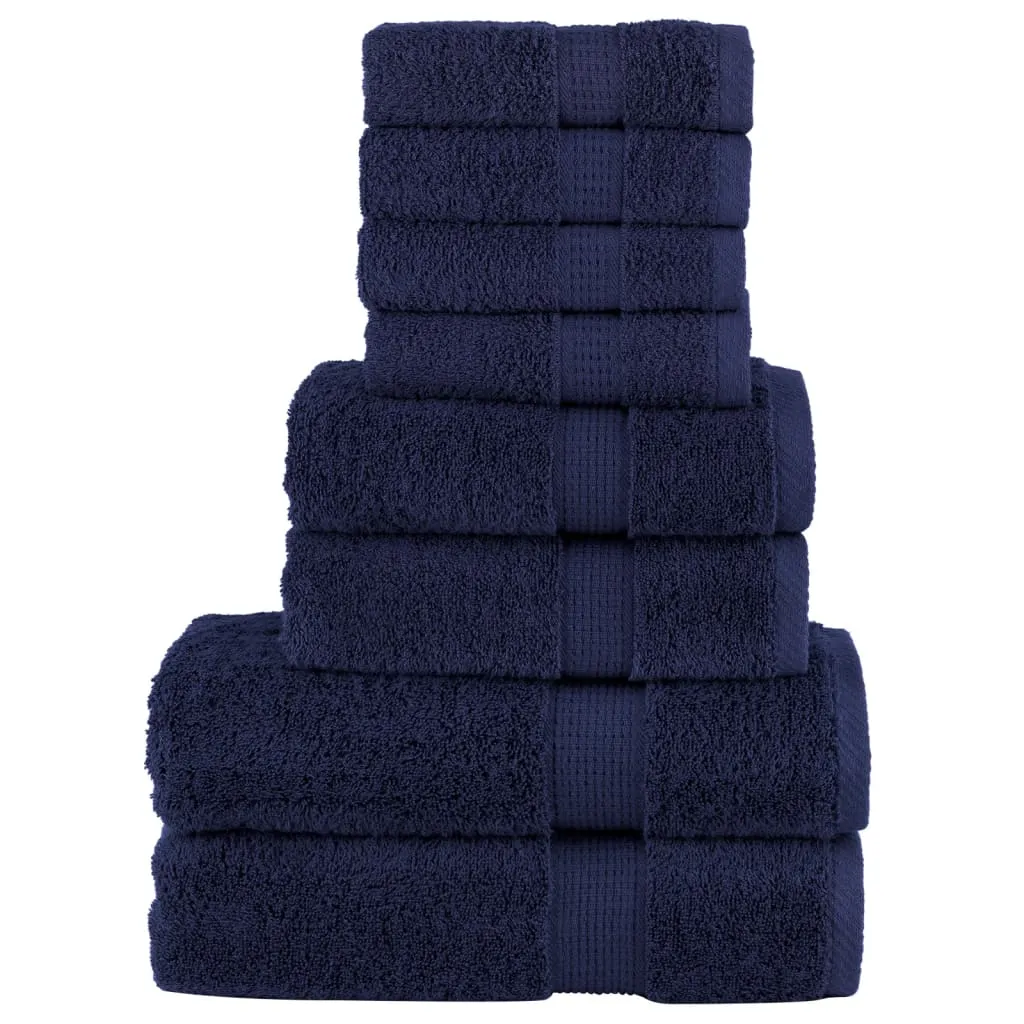 vidaxl 8-dijelni vrhunski set ručnika solund modri 600 gsm - slika 1