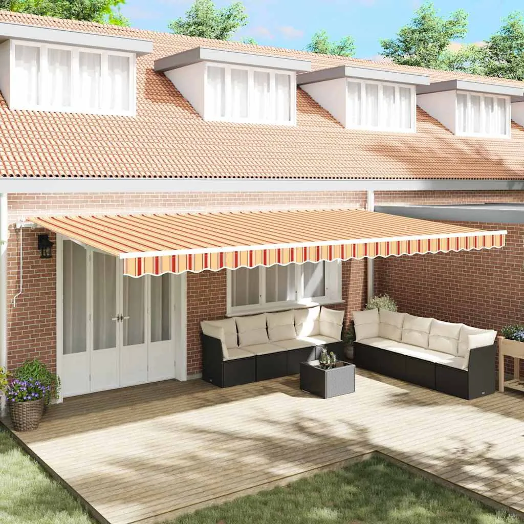 vidaXL Povlačivi tende Žuta i narančasta 600 × 300 cm - Venlo