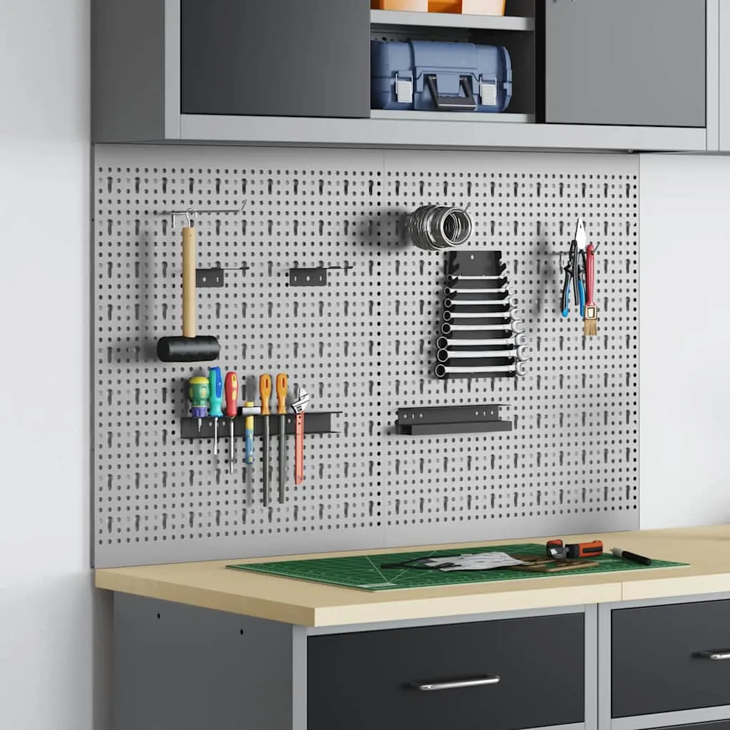 vidaxl panel za alate 2 kom. siva 100 x 1 x 60 cm - slika 1