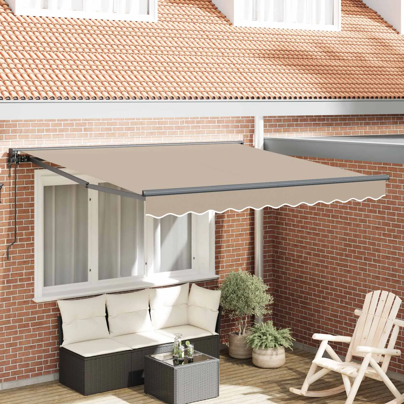 vidaXL Okvir tende Bež 350 x 250 cm Poliester s PU premazom - Venlo