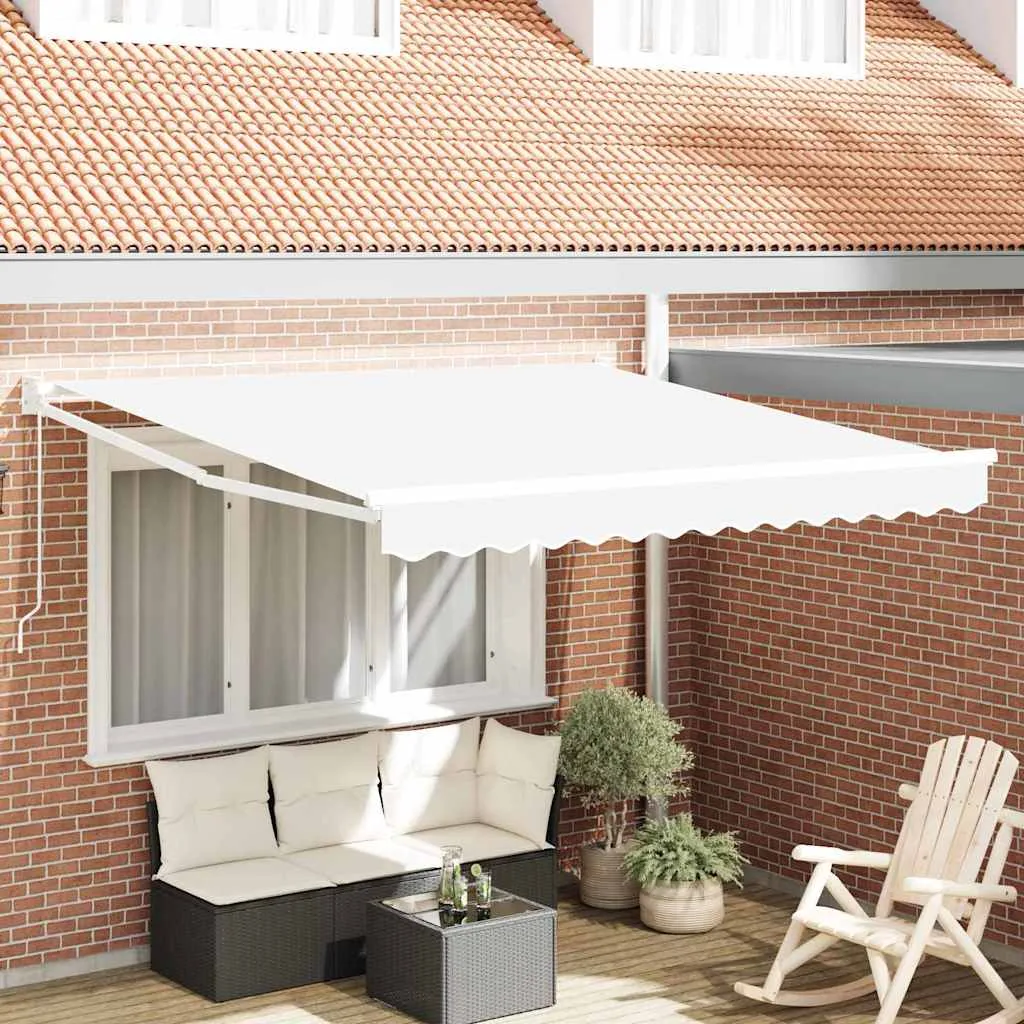 vidaXL Povlačivi tende Bijela 350 x 250 cm 100% Poliester i Aluminij - Venlo