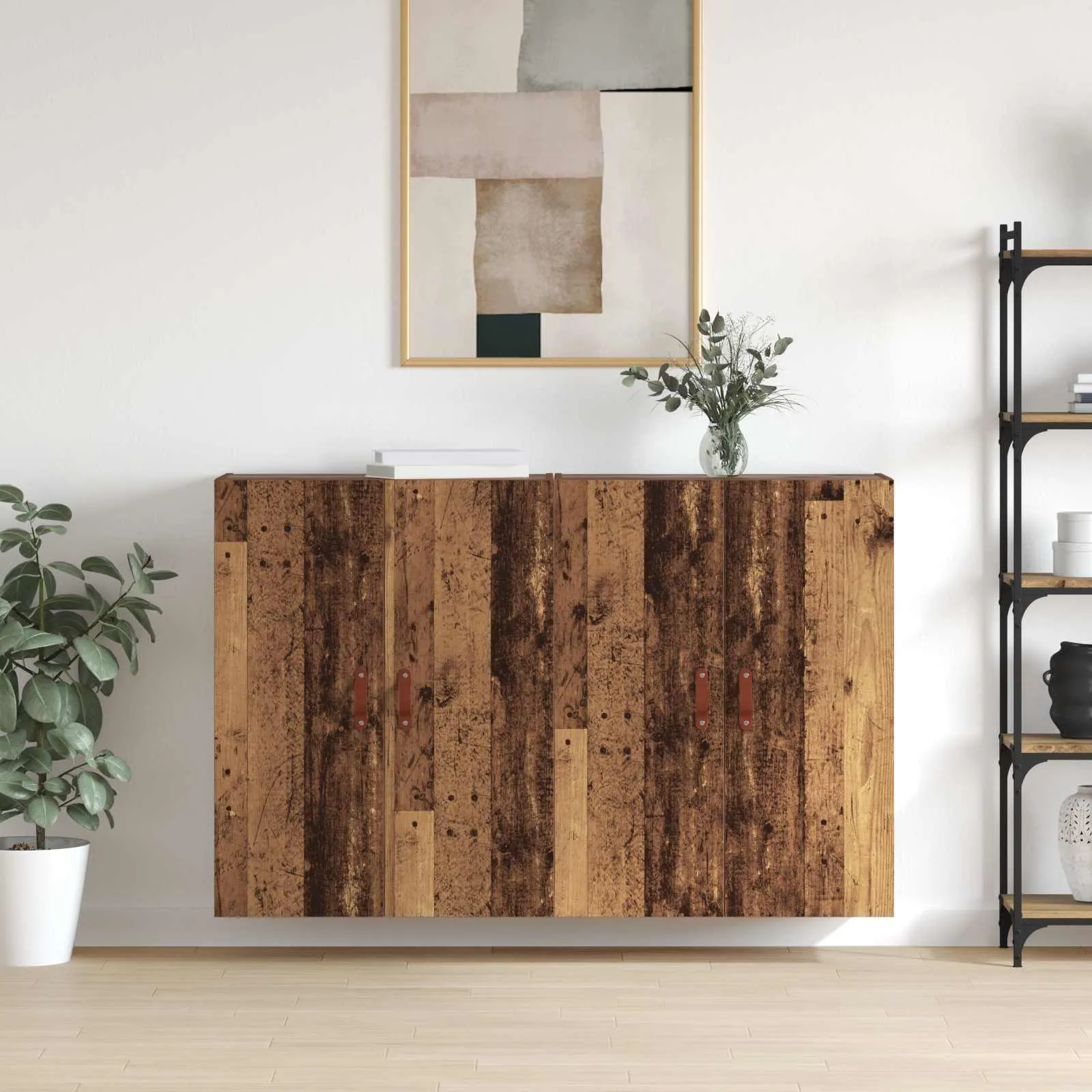 vidaXL Ormar za montažu na zid 2 kom. Staro drvo 69,5 x 34 x 90 cm - Venlo