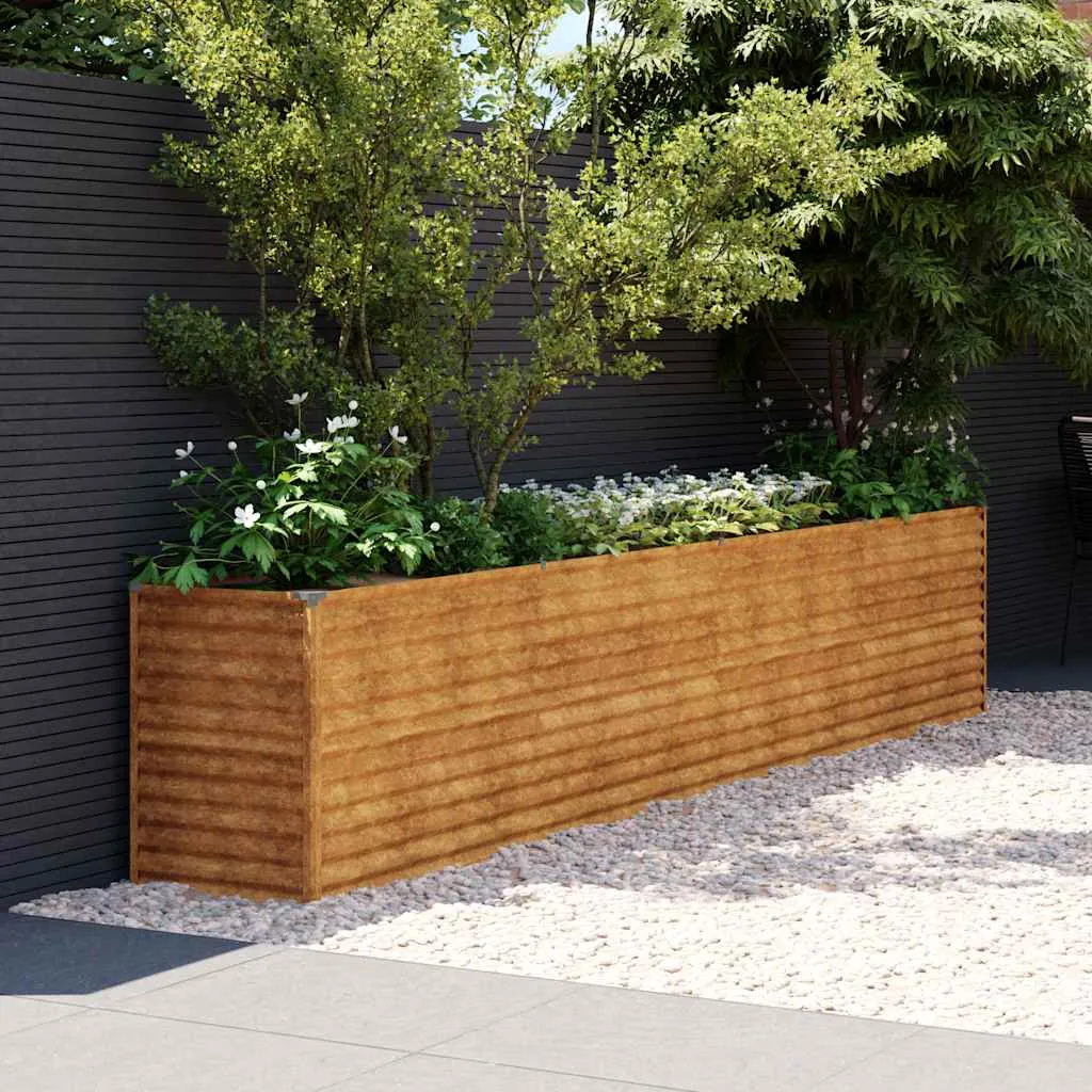 vidaXL Povišena vrtna gredica 385x50x69 cm Corten čelik - Venlo