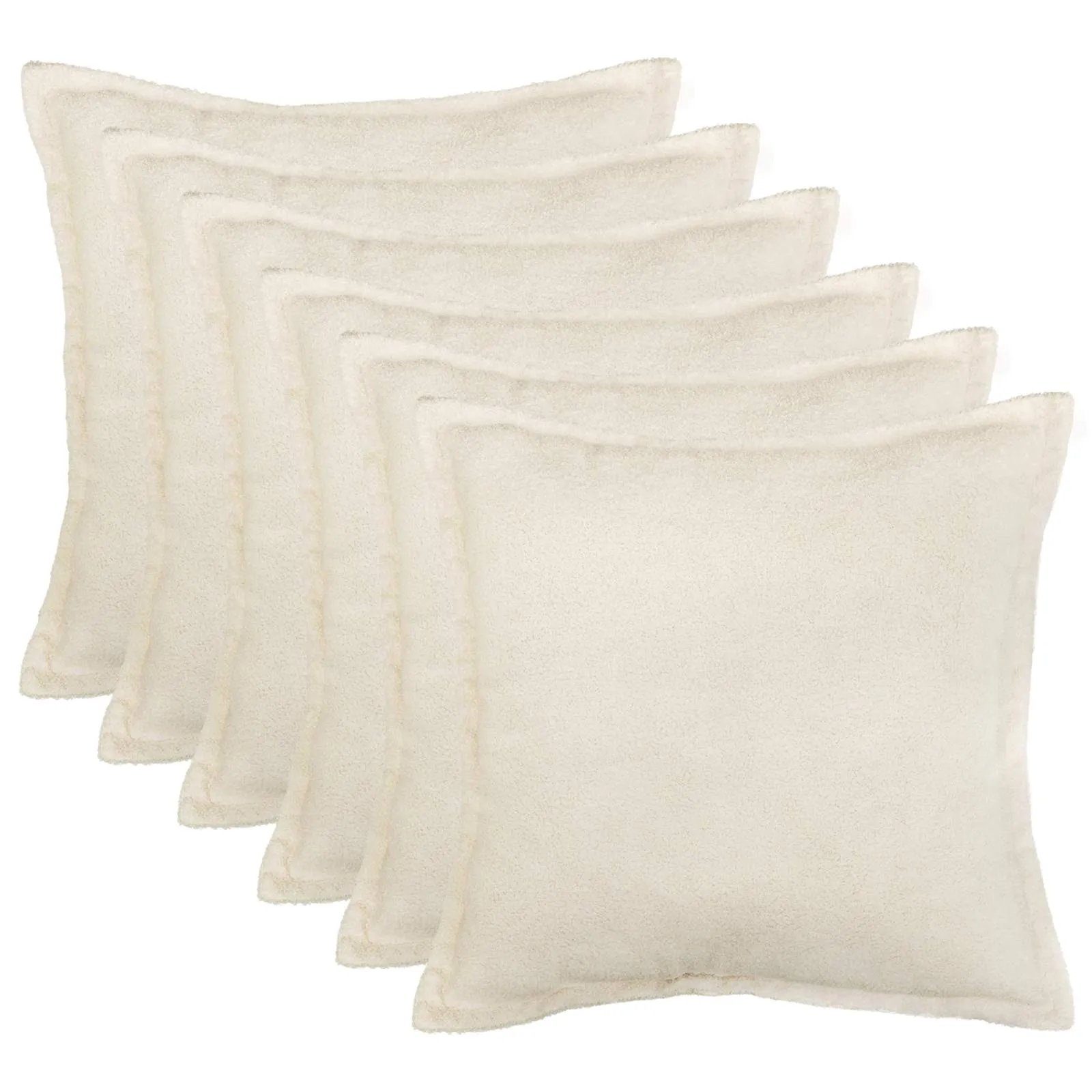 vidaxl presvlaka za jastuk 6 pcs houten krem 65 x 65 cm bouclé - slika 1