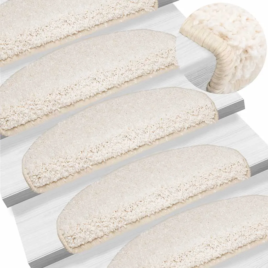 vidaXL Prostirke za stepenice 15 kom 65x21x4 cm Bijele poluokrugle velike - Venlo