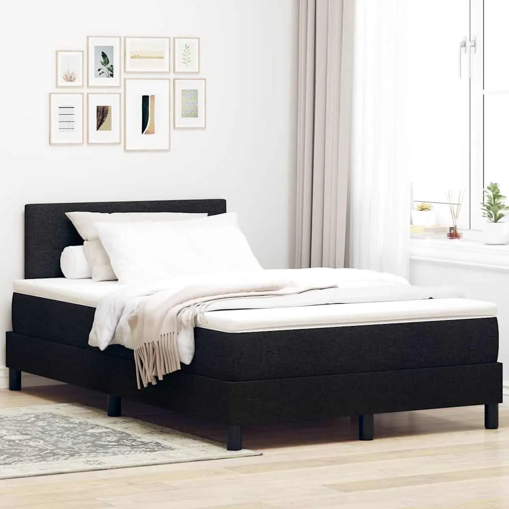 vidaXL Krevet s opruga kutije s uzglavljem Crna 120 x 190 cm tkanina - Venlo