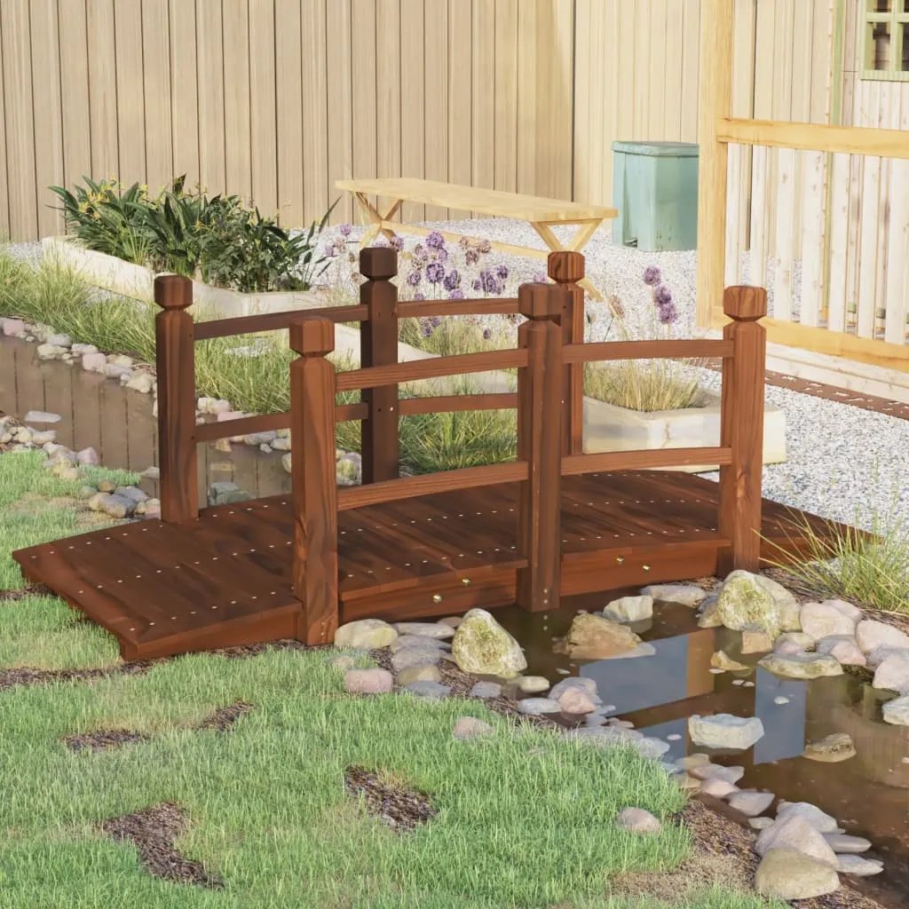 vidaXL Vrtni most s ogradama 150 x 67 x 56 cm od masivnog drva smreke - Venlo